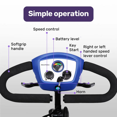 Veloz Speedy Electric Motorised Mobility Scooter, Blue 6 Months Free Service
