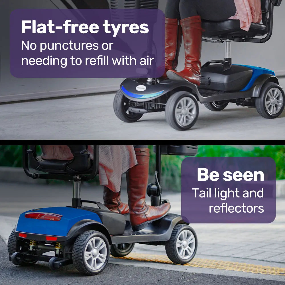 Veloz Speedy Electric Motorised Mobility Scooter, Blue 6 Months Free Service