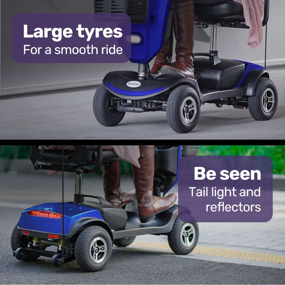 Veloz RapidRide Electric Mobility Scooter For Elderly Blue 6 Month Free Service