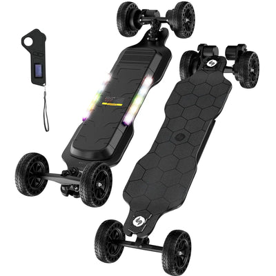 V10 Off Road Electric Skateboard with Ambient Light & Remote Control