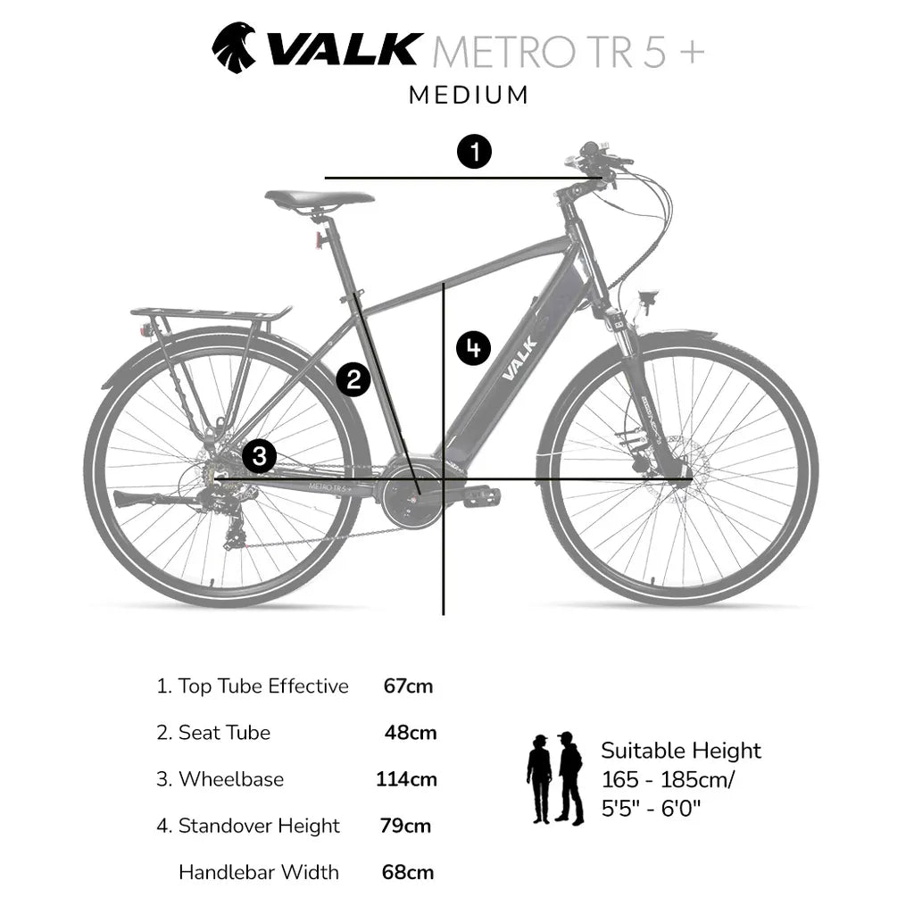 VALK Metro TR 5 + Electric Hybrid Bike Mid-Drive 6 Month Free Service