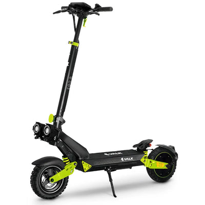 VALK Ego 8 Electric Scooter, 45km/h Max, AU Compliant, 48V 13Ah, Up to 55km Range, eScooter for Adults, Foldable, Off Road, Black/Green