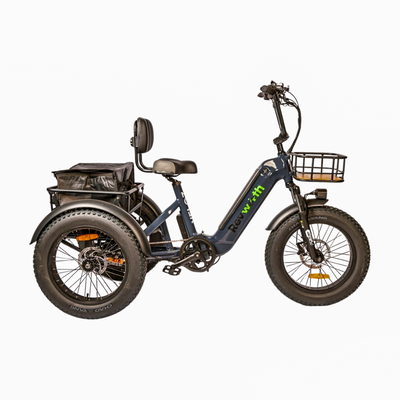 Veloz Revwith Electric Trike Bike Model 2024 with reverse 120 Km Autonomy Samsung Battery 150+ Kilos weight load 6 Months Free Service