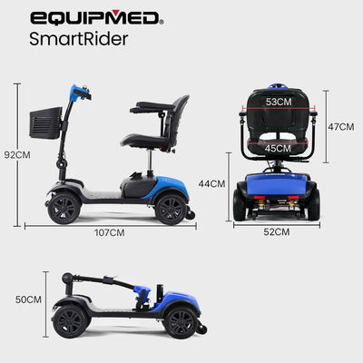 Veloz Speedy Folding Electric Mobility Scooter Black&Blue 6 Months Free Service