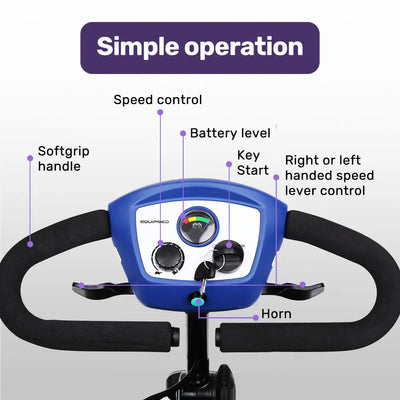 Veloz Speedy Folding Electric Mobility Scooter Black&Blue 6 Months Free Service
