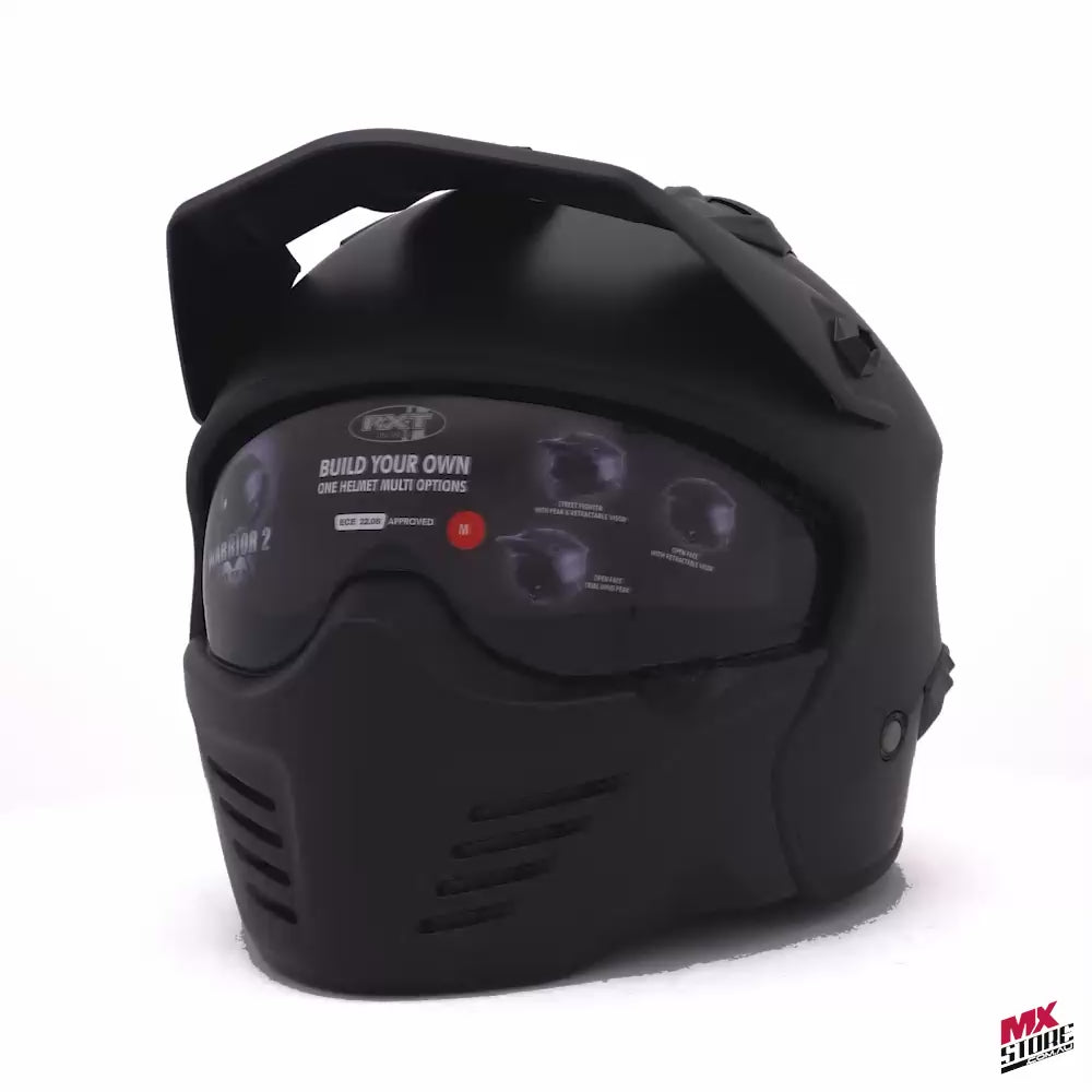 Helmet Full Face Removable Chin RXT Warrior 2 Matte Black Helmet