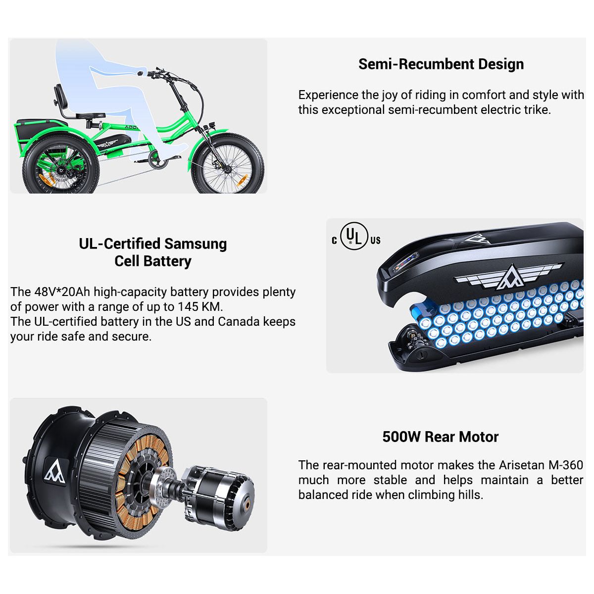 Addmotor Arisetan II M-360 Electric Trike 6 Months Free Service