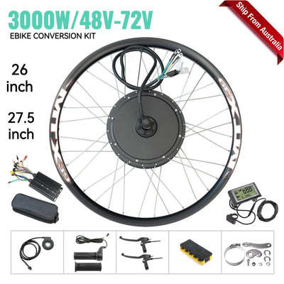 3000W 27.5 inch MTX Rear Wheel Electric Bike DIY Ebike Hub Motor Kit 75KM/H+