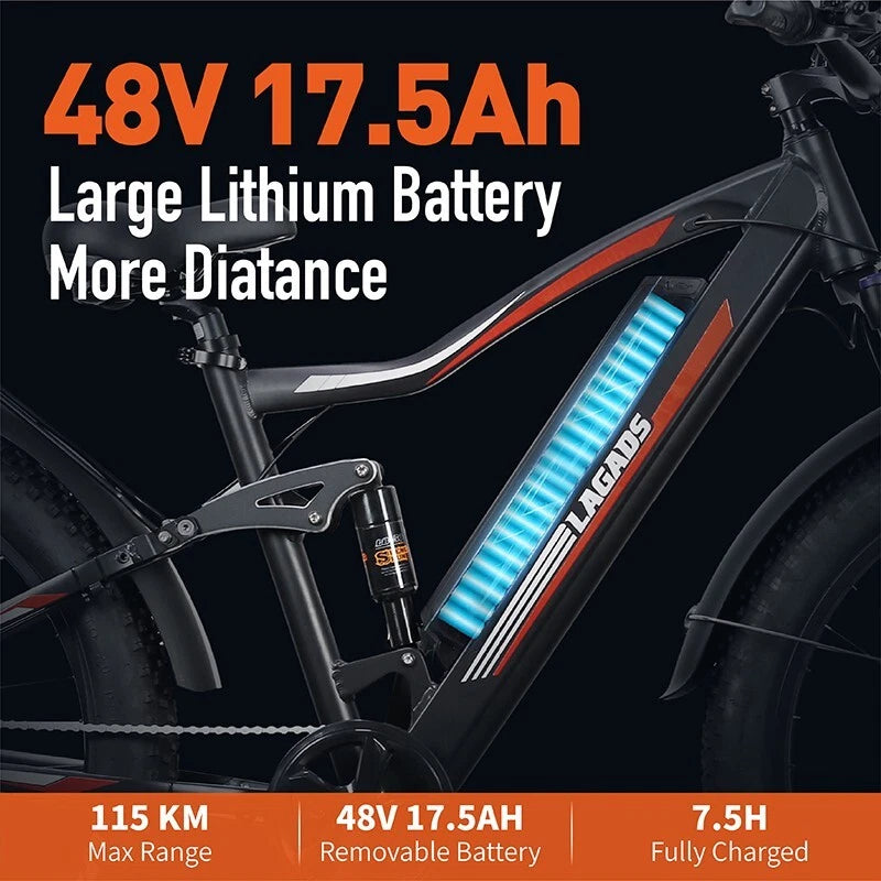 Lagads XMen X1 eBike 48V750W 17.5Ah Battery 6 Months Free Service