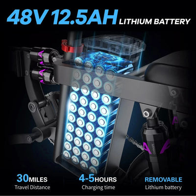 Kong Super Compact eBike 48V 12.5AH 500W Max Speed 50KM/H Folding 6 Months Free Service