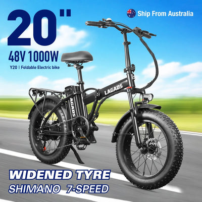 Updated 1000W Fold Electric Bicycle 48V12.5AH Fat Tire Ebike 20" Mountain Bike
