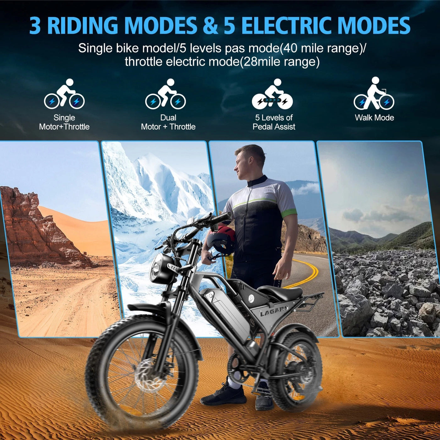 Lagads Titan DK401 ebike 15Ah eBike 48V1000W 6 Months Free Service