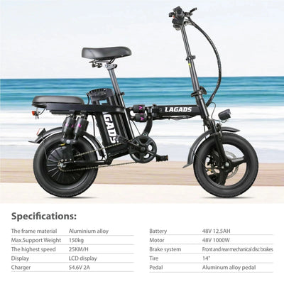 Kong Super Compact eBike 48V 12.5AH 500W Max Speed 50KM/H Folding 6 Months Free Service