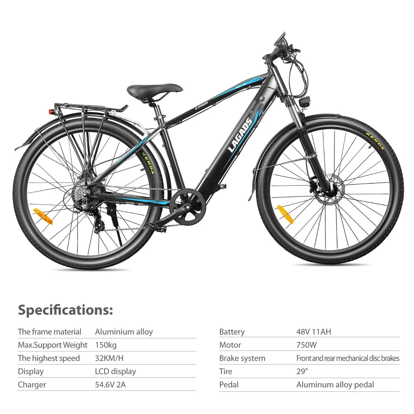 Lagads Vortex G29 eBike 48V Max Speed 32 km/h 6 Months Free Service