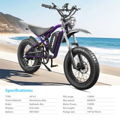 Lagads Storm JD20 Ebike 1500W 48V18Ah Battery 6 Months Free Service