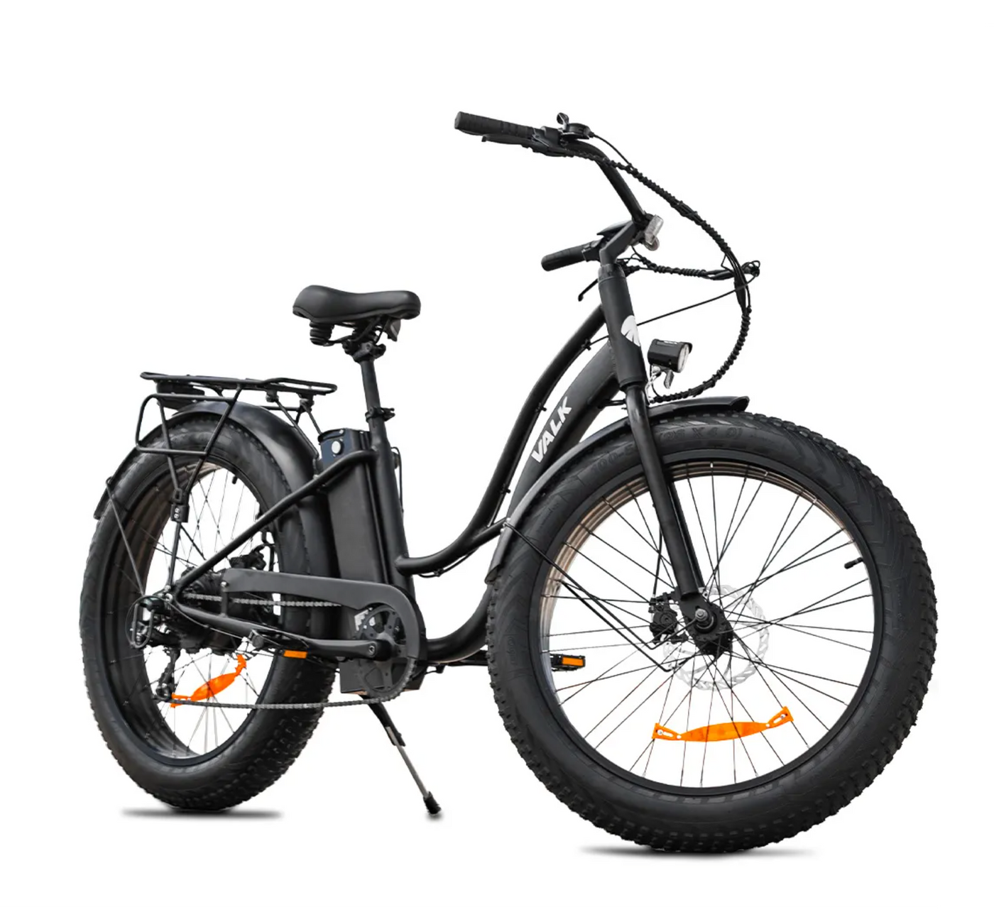 VALK Electric Fat Tyre Cruiser Bike with Throttle Step-Through eBike 6 Months Free Service