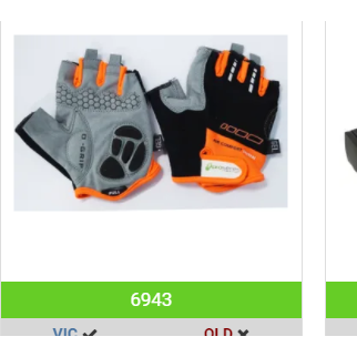 Gloves, Amara Material, Lycra Towel, with GEL PADDING, L, BLACK with Orange trim - EOzzie Electric Vehicles