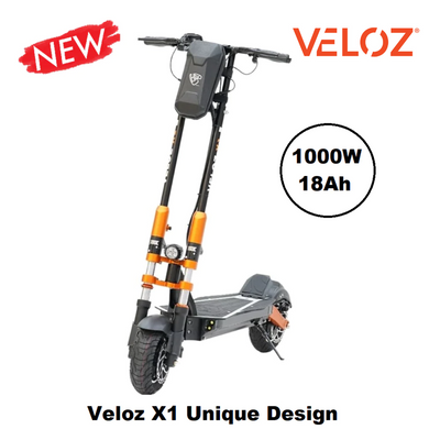 Electric Scooter VELOZ X1 DUAL FORK 1000W 50 KM/HR 18Ah ALL TERRAIN Battery 6 Months Free Service - EOzzie Electric Vehicles